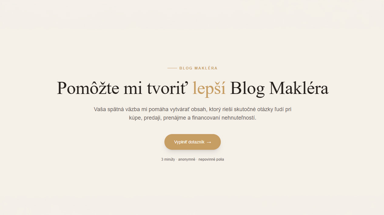 Spätná väzba Blog Makléra